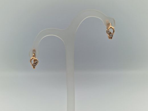 Zelta auskari ar cirkoniju, 2.21 g