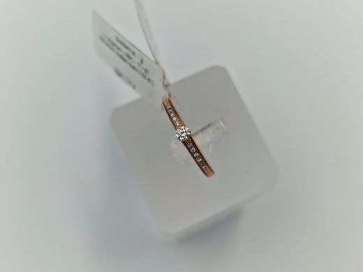 Zelta gredzens ar briljantu, 1.21 g, izm. 16