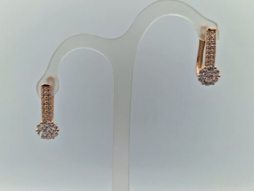 Золотые серьги с цирконом, 2.49 г