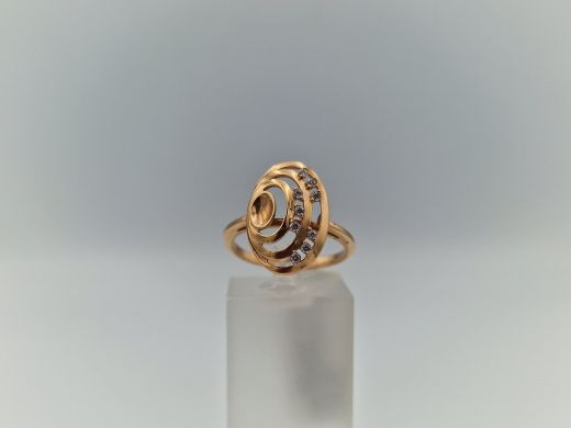 Zelta gredzens ar cirkoniju, 3.21 g, izm. 17.5