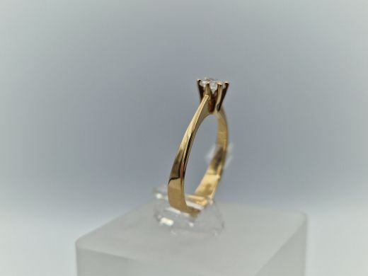 Zelta gredzens ar cirkoniju, 1.96 g, izm. 16.5