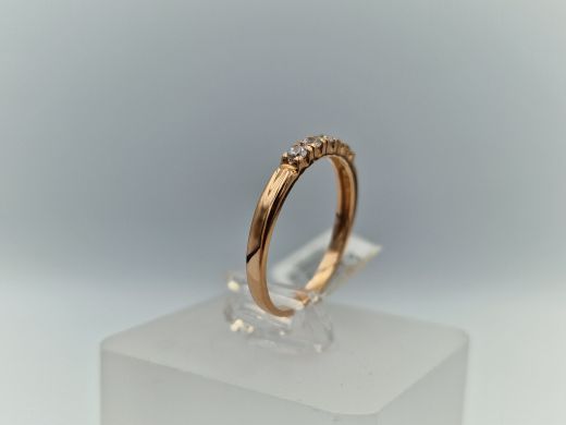 Zelta gredzens ar cirkoniju, 1.37 g, izm. 16.5