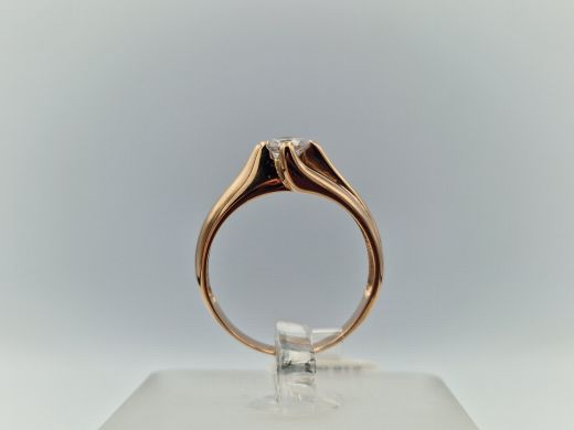 Zelta gredzens ar cirkoniju, 2.3 g, izm. 16