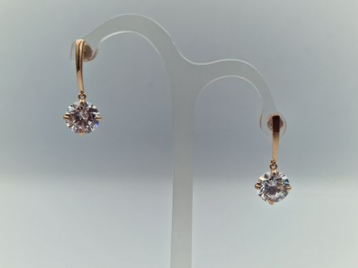 Zelta auskari ar cirkoniju, 2.21 g