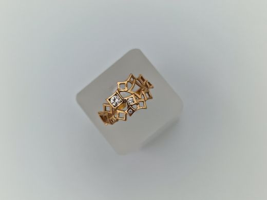 Zelta gredzens ar cirkoniju, 2.44 g, izm. 18