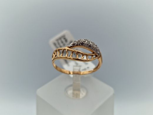 Zelta gredzens ar cirkoniju, 1.31 g, izm. 17