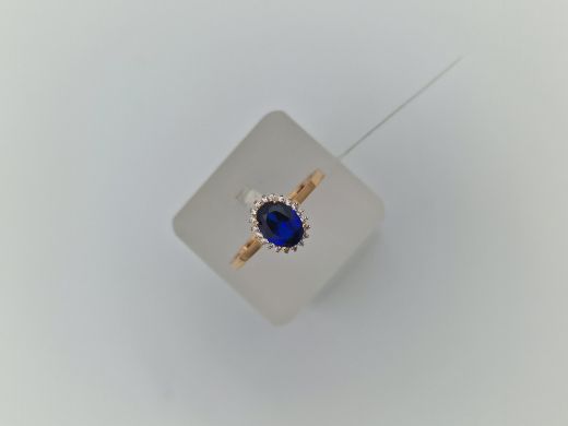 Zelta gredzens ar cirkoniju, 2.82 g, izm. 17.5