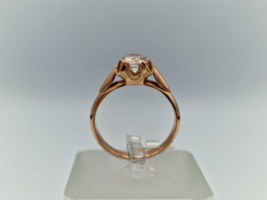 Zelta gredzens ar cirkoniju, 3.25 g, izm. 17.5