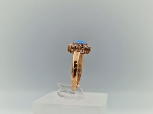 Zelta gredzens ar cirkoniju, 2.05 g, izm. 16.5