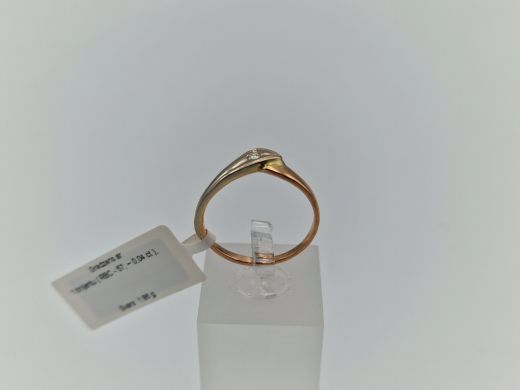 Zelta gredzens ar briljantu, 1.86 g, izm. 17