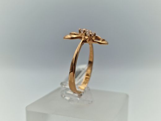 Zelta gredzens ar cirkoniju, 2.58 g, izm. 18.2