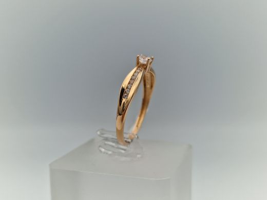 Zelta gredzens ar cirkoniju, 1.68 g, izm. 19