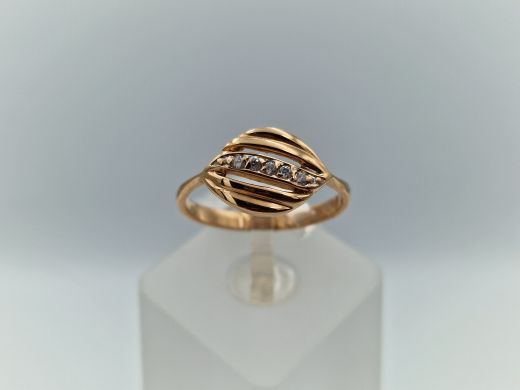 Zelta gredzens ar cirkoniju, 2.46 g, izm. 18