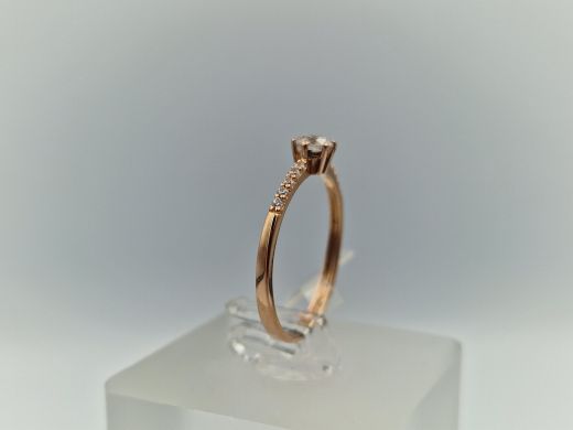 Zelta gredzens ar cirkoniju, 1.21 g, izm. 17