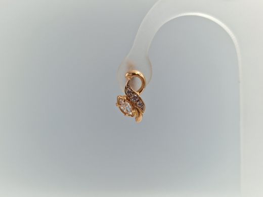 Золотые серьги с цирконом, 2.4 г