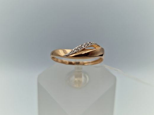 Zelta gredzens ar cirkoniju, 1.11 g, izm. 17