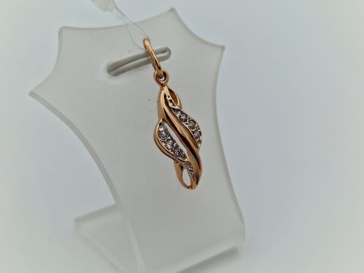 Золотой кулон с цирконом, 1.5 г