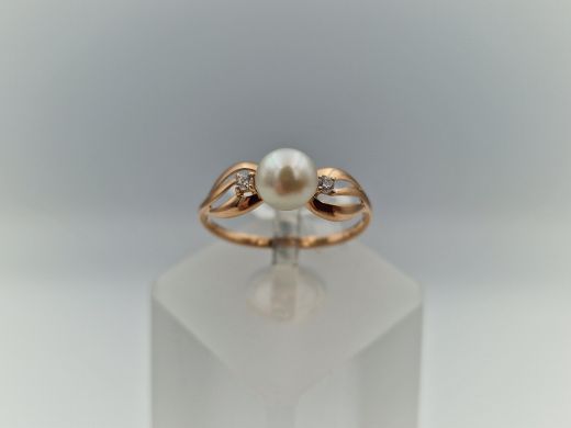 Zelta gredzens ar cirkoniju, 1.22 g, izm. 16.2