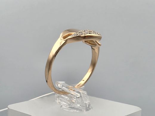Gold ring with zircon, 2.99 g, size 18