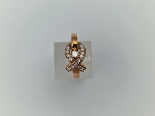 Zelta gredzens ar cirkoniju, 3.34 g, izm. 18