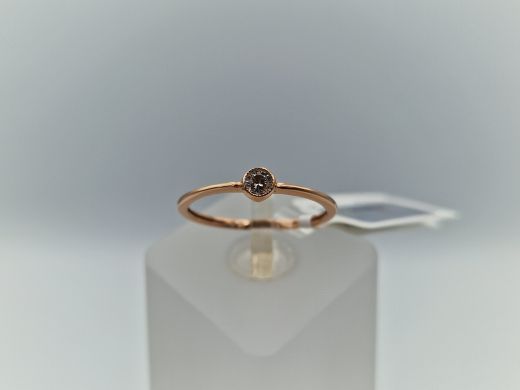 Zelta gredzens ar briljantu, 0.9 g, izm. 17