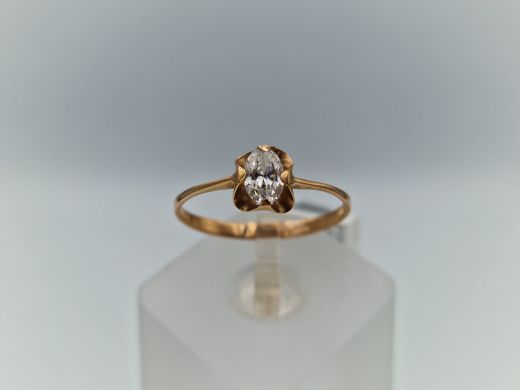 Zelta gredzens ar cirkoniju, 1.23 g, izm. 18