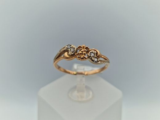 Zelta gredzens ar cirkoniju, 1.74 g, izm. 17