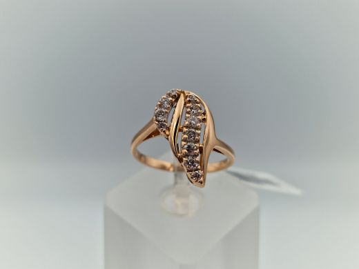 Zelta gredzens ar cirkoniju, 2.97 g, izm. 17.5