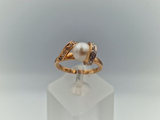 Zelta gredzens ar cirkoniju, 3.53 g, izm. 18.5