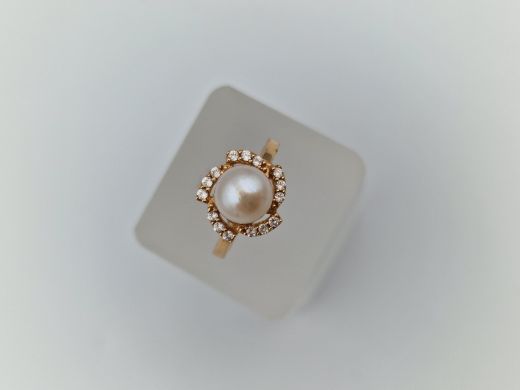 Zelta gredzens ar cirkoniju, 3.58 g