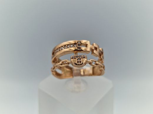 Zelta gredzens ar cirkoniju, 3.72 g, izm. 17