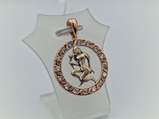 Zelta kulons ar cirkoniju, 3.47 g