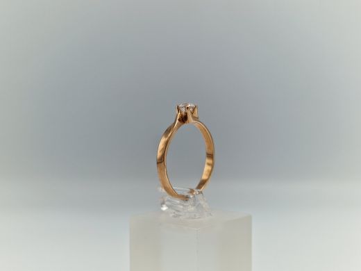 Zelta gredzens ar cirkoniju, 1.85 g, izm. 16.5