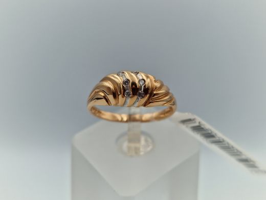 Zelta gredzens ar cirkoniju, 2.67 g, izm. 18