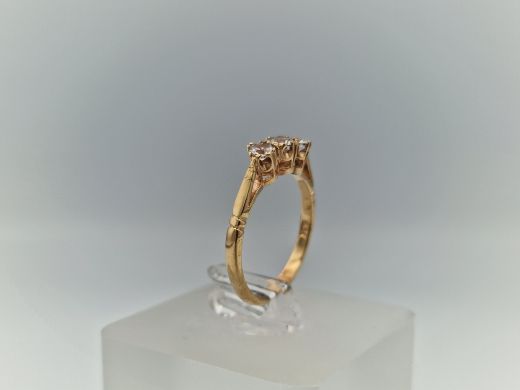 Zelta gredzens ar cirkoniju, 1.59 g, izm. 16