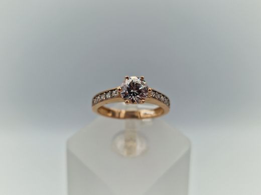 Zelta gredzens ar cirkoniju, 2.26 g, izm. 16