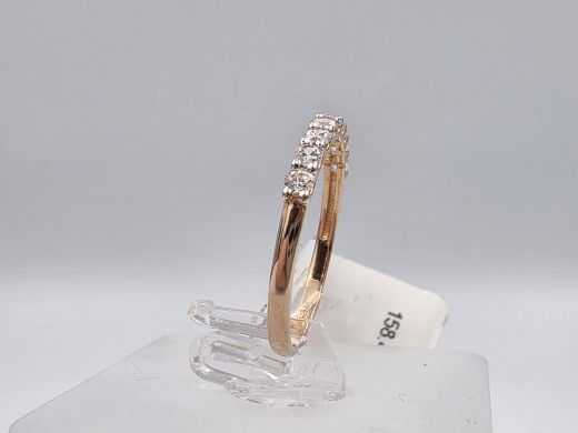 Zelta gredzens ar cirkoniju, 0.99 g, izm. 16