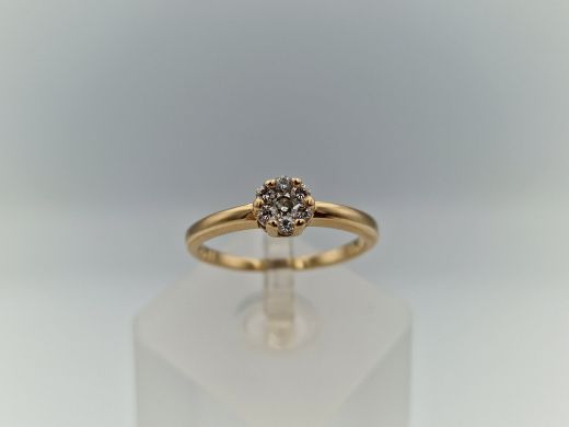 Zelta gredzens ar briljantiem, 2.06 g, izm. 17