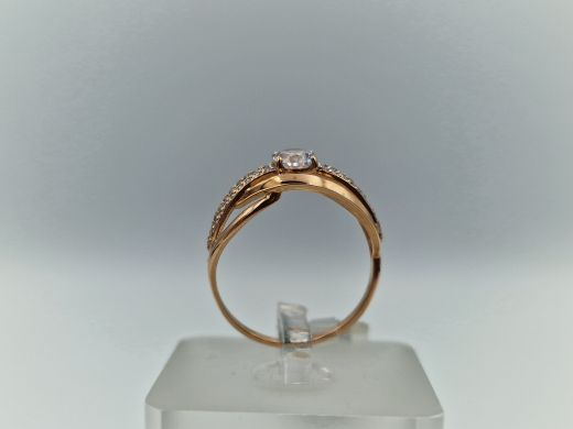 Zelta gredzens ar cirkoniju, 2.03 g, izm. 17.5