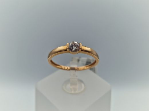 Zelta gredzens ar cirkoniju, 1.43 g, izm. 17.5