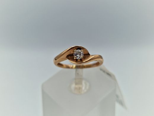 Zelta gredzens ar cirkoniju, 1.75 g, izm. 16