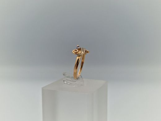 Zelta gredzens ar cirkoniju, 1.46 g, izm. 15.5