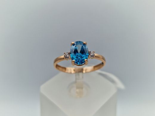 Zelta gredzens ar cirkoniju, 1.64 g, izm. 17.8