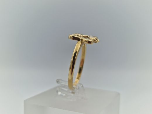 Zelta gredzens ar cirkoniju, 2.76 g, izm. 17.6