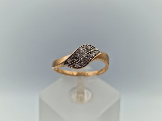 Zelta gredzens ar cirkoniju, 2.07 g