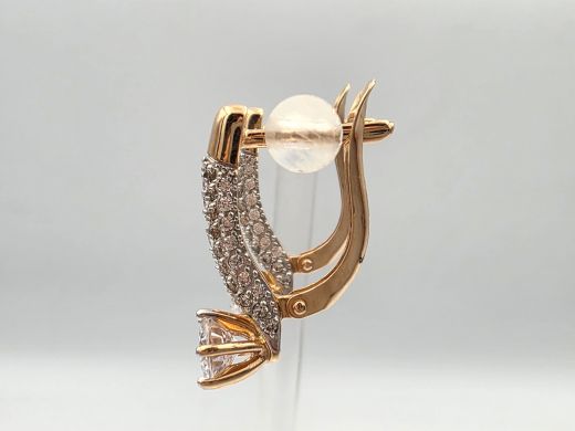 Zelta auskari ar cirkoniju, 3.61 g