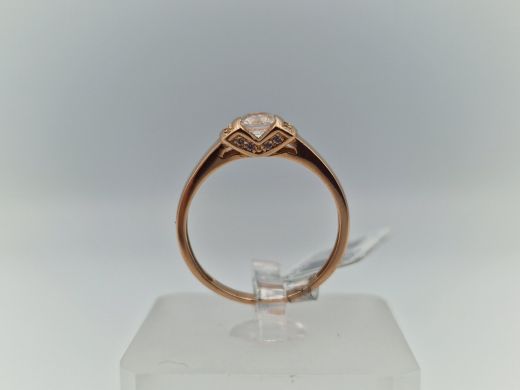 Zelta gredzens ar cirkoniju, 2.12 g, izm. 17.5