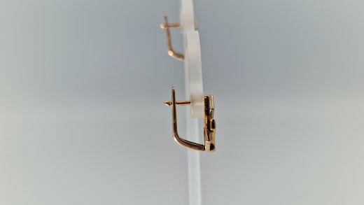 Золотые серьги с цирконом, 2.9 г