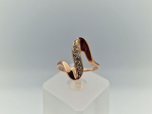 Zelta gredzens ar cirkoniju, 2.16 g, izm. 17.5