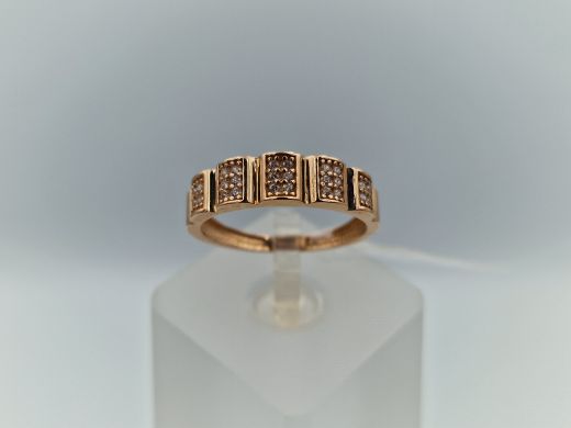 Zelta gredzens ar cirkoniju, 1.93 g, izm. 17.5